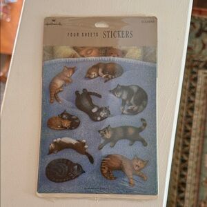 Hallmark Vintage 1992 cat stickers collectible unopened pack sealed